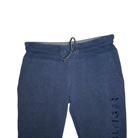 Tommy Hilfiger Embroidered Logo Joggers Size Small Blue Tapered Sweatpants - Picture 3 of 6